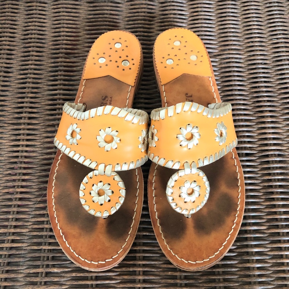 Jack Rogers Hampton Sandals - Orange & Gold W6